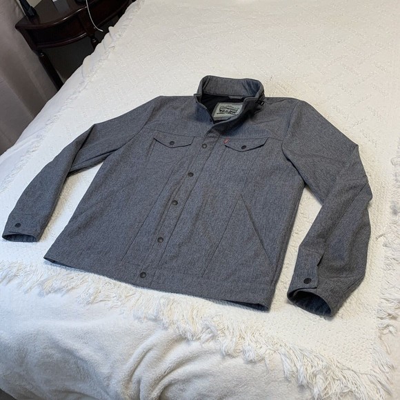LEVIS Mens XL Soft Shell Trucker Jacket Microfleece Breathable Water Resistant - Picture 2 of 12